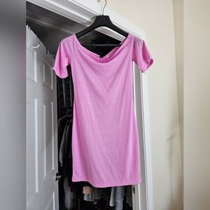 Pink Off-Shoulder Dress